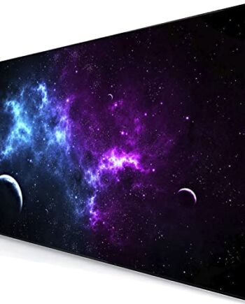 RETOO Podkładka pod mysz XXL, 800 x 400 mm, duża podkładka pod mysz dla graczy z motywem kosmosu, podkładka na biurko, specjalna powierzchnia, poprawia precyzję prędkości, bez frędzli, podkładka na stół, duży rozmiar