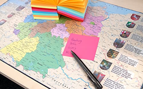 Idena 10448 – podkładka na biurko z dwiema kieszeniami wsuwanymi, mapa Niemiec, wymiary ok. 58,5 x 38,5 cm, praktyczne akcesorium do pokoju dziecięcego, młodzieżowego i gabinetu - obrazek 2