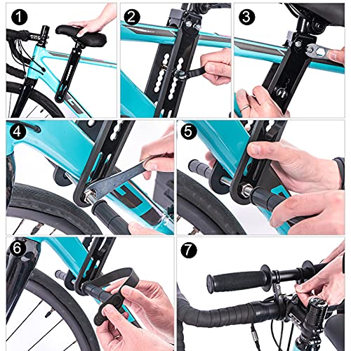 WMLBK Fotelik dziecięcy do rowerów górskich, przenośny, zdejmowany, z przodu dla dzieci w wieku 2-6 lat, fotelik dziecięcy, rower górski z przodu, mocowanie na kierownicę - obrazek 4