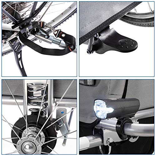 FISCHER Dziecięca przyczepka rowerowa Komfort z zawieszeniem, dla 2 dzieci, certyfikat TÜV GS, zielona/antracytowa - obrazek 9