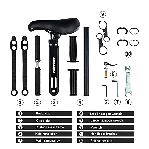 WMLBK Fotelik dziecięcy do rowerów górskich, przenośny, zdejmowany, z przodu dla dzieci w wieku 2-6 lat, fotelik dziecięcy, rower górski z przodu, mocowanie na kierownicę - obrazek 8