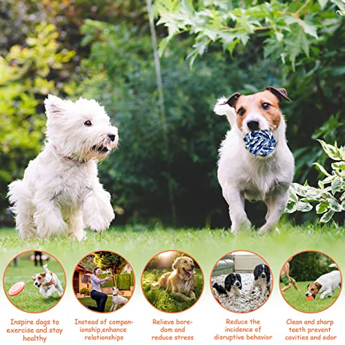 YUEHAO 20 sztuk zabawek dla psów, piłka do żucia, wytrzymałe zęby do żucia, trwała, zestaw do treningu zębów dla małych/średnich/dużych, psów, pielęgnacja zębów, z naturalnej bawełny - obrazek 7