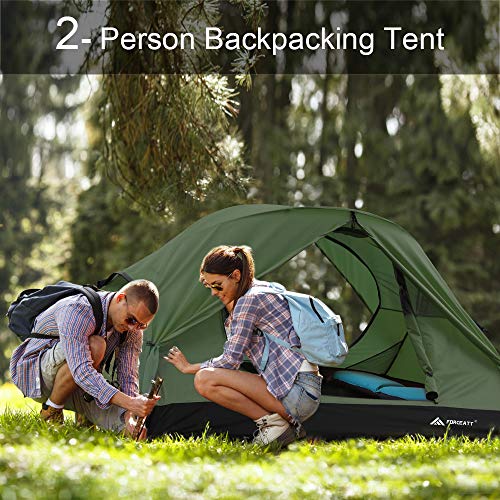 Forceatt Namiot dla 2 i 3 osób w 4 porach roku | ultralekki na kemping, podróże z plecakiem, wędrówki i inne aktywności na świeżym powietrzu | podwójne drzwi, wodoszczelny, łatwy montaż i przenoszenie. - obrazek 3