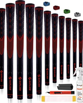 SAPLIZE zestaw 13 uchwytów golfowych z kompletnym zestawem do chwytania, standardowe/średnie, białe/zielone/czerwone/niebieskie, uchwyt do klubu golfowego