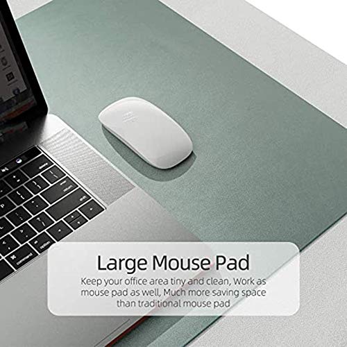 Popidome Wielofunkcyjna podkładka na biurko, ultra cienka, wodoszczelna podkładka pod mysz ze skóry PU, podwójne zastosowanie, do biura/domu - obrazek 2