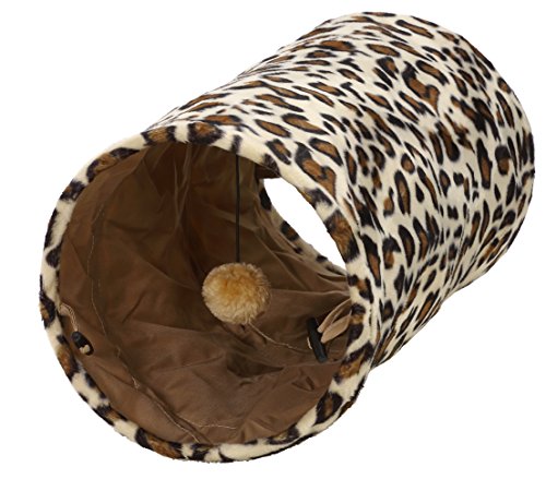 Dehner Tunel dla kota Leo, Ø 25 cm, długość 50 cm, poliester/metal, br - obrazek 3