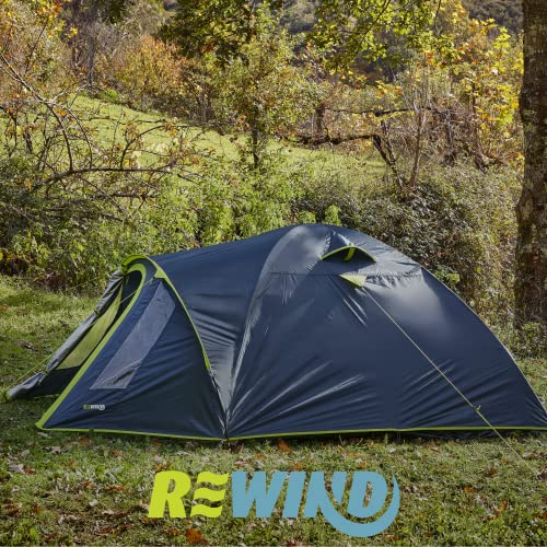 REWIND Przestronny namiot kopułowy dla 3 osób, łącznie z przedsionkiem, moskitierą, odbijającą ciepło powłoką aluminiową i wodoodpornością 3000 mm, namiot zewnętrzny: 300 x 190 x 125 cm - obrazek 2