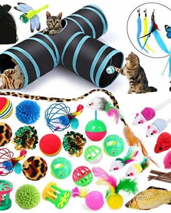 JOYBOY Zabawka dla Kota z 3-Drożnym Tunelem, Myszki, Różne Rodzaje Opa