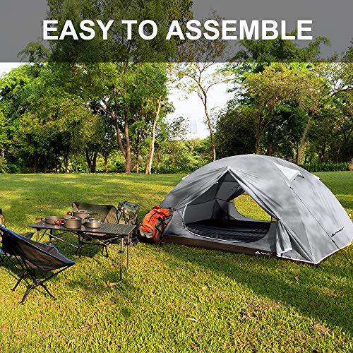 Forceatt Namiot kempingowy dla 4 osób, wodoodporny i wiatroszczelny. Lekki namiot do wędrówek z plecakiem, łatwy montaż, nadaje się do aktywności na świeżym powietrzu i wędrówek, podróży - obrazek 3