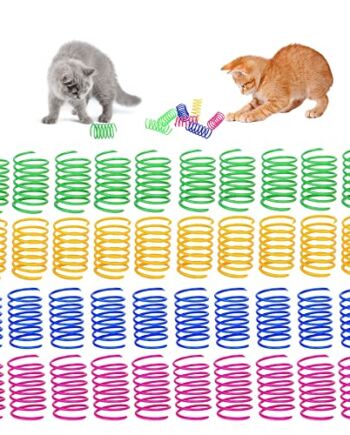 GEFIRE Zabawka dla kotów, spirala 4,5 cm, zabawka dla kotów, spirale, tworzywo sztuczne, zabawka dla kotów, interaktywna zabawka dla kotów, zwierząt domowych (4 kolory)