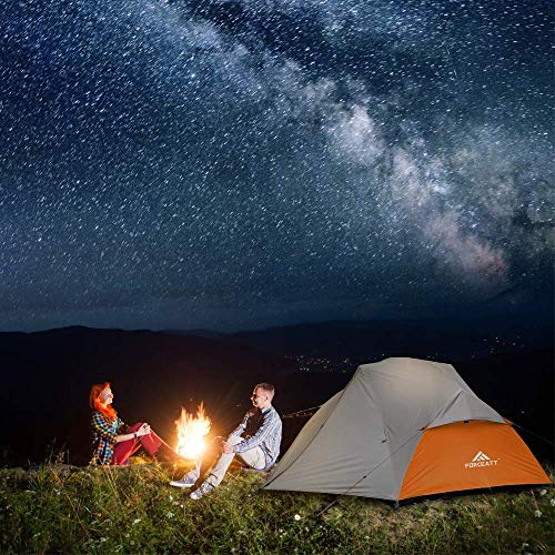 Forceatt Namiot kempingowy dla 2 – 3 osób, 2-drzwiowy, wodoszczelny i wiatroszczelny, 3 – 4 sezony, ultralekki plecak na trekking, kemping, do aktywności na świeżym powietrzu. - obrazek 2